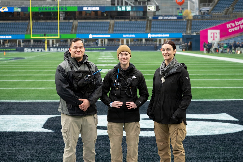 Washington National Guard Civil Support Team survey’s stadium before Seahawks game