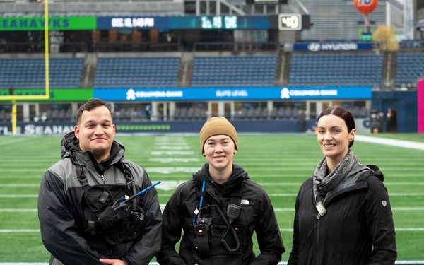Washington National Guard Civil Support Team survey’s stadium before Seahawks game