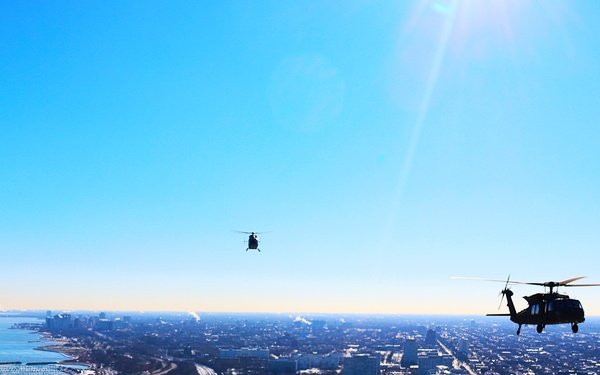 Illinois National Guard Soldiers Prepare for Military Missions With Display of Patriotism and Power