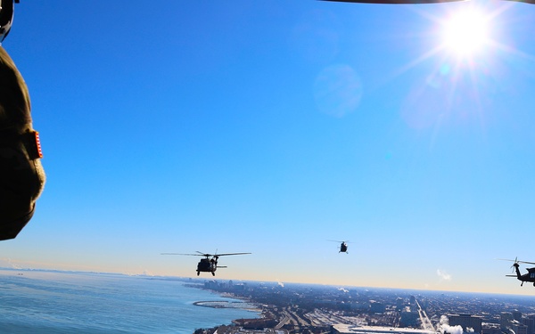 Illinois National Guard Soldiers Prepare for Military Missions With Display of Patriotism and Power