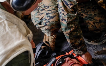31st MEU | U.S. Navy Sailors conduct a Cherrypicker Drill aboard the USS Tripoli
