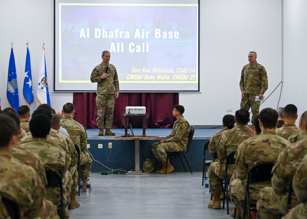 CSAF and CMSAF visit 380th Air Expeditionary Wing