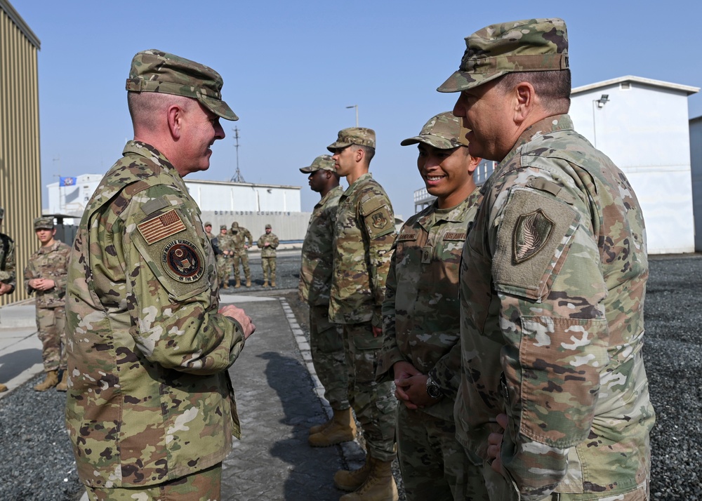 CSAF and CMSAF visit 380th Air Expeditionary Wing