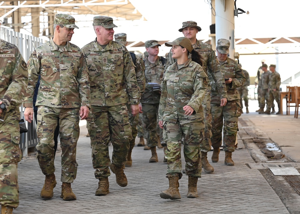 CSAF and CMSAF visit 380th Air Expeditionary Wing