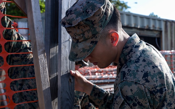 5th Air Naval Gunfire Liaison Company Marines conduct marksmanship rifle range