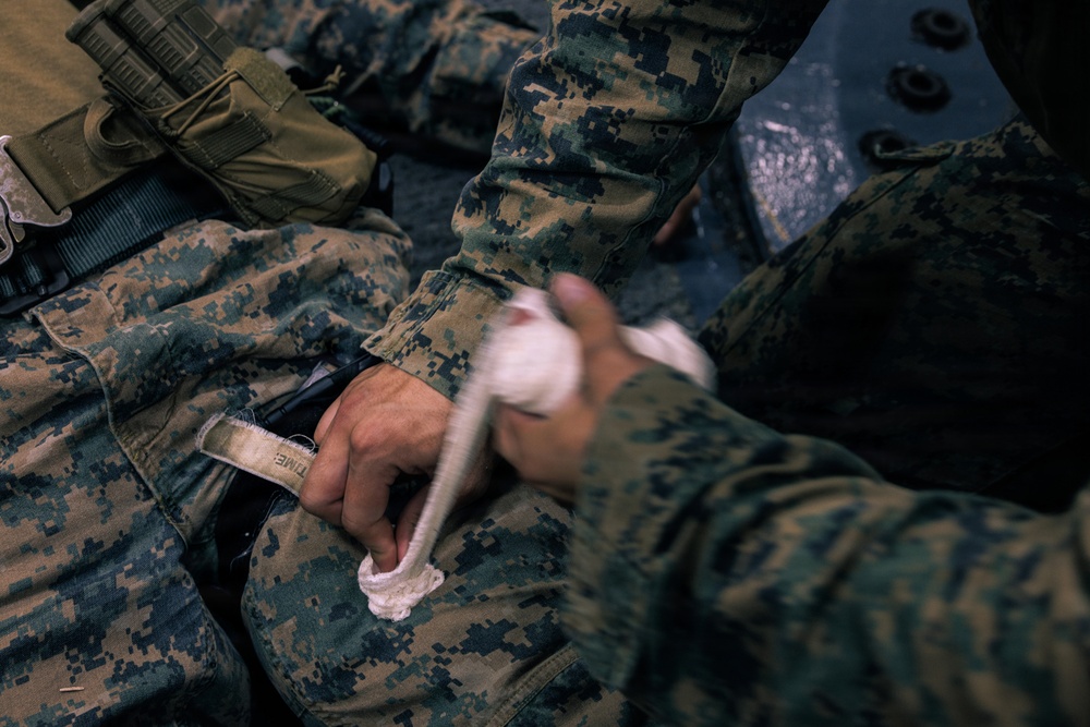 31st MEU | Maritime Raid Force Rifle drills, TCCC