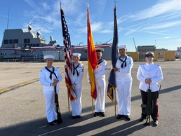 Honoring Tradition: NMRTC Rota Sailors Uphold Navy Pride Through Color Guard Service