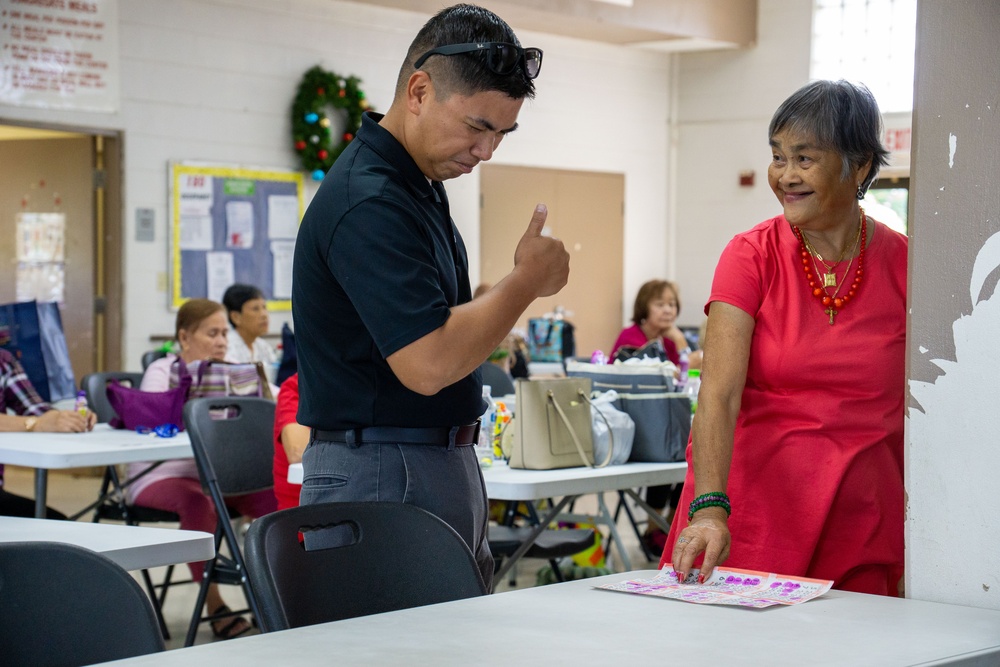 Dededo Senior Center welcomes Camp Blaz Marines for a community day