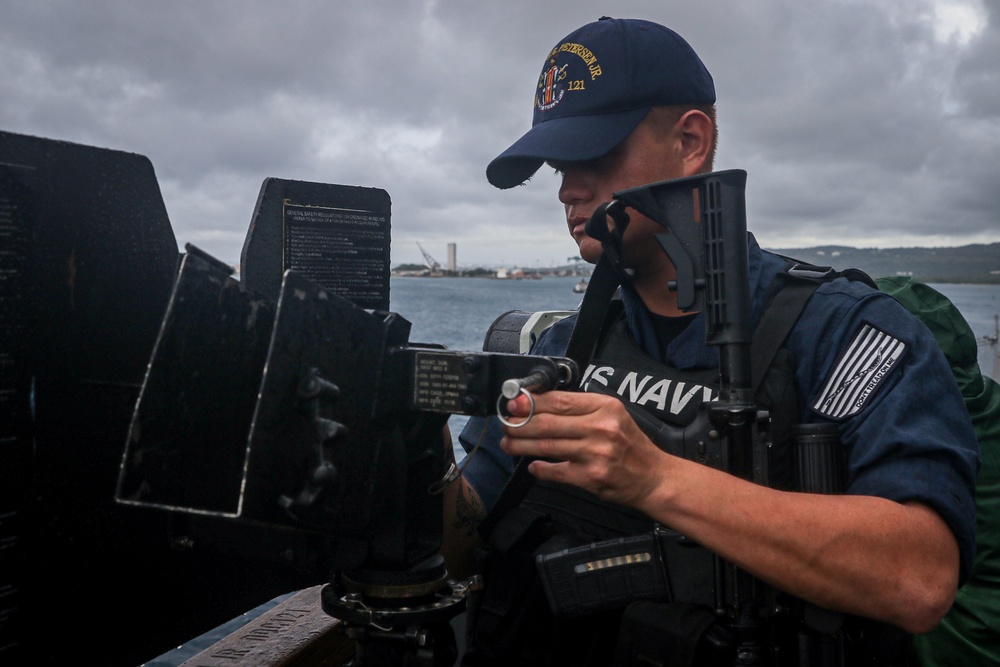 Frank E. Petersen Jr. departs Guam