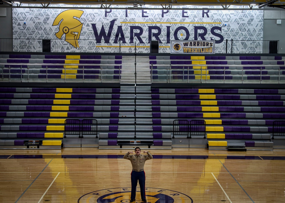 U.S. Marines Attend Wrestling Tournament at Pieper High School