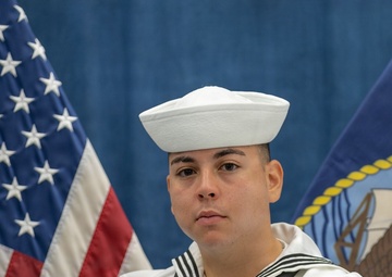 USS Pioneer (MCM 9) Blue Jacket of the Quarter, 3rd Quarter, Fireman Ignacio Torres.