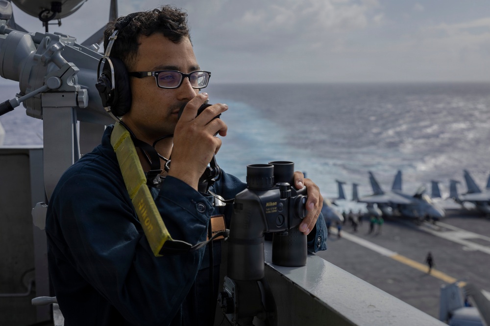 Abraham Lincoln conducts routine operations