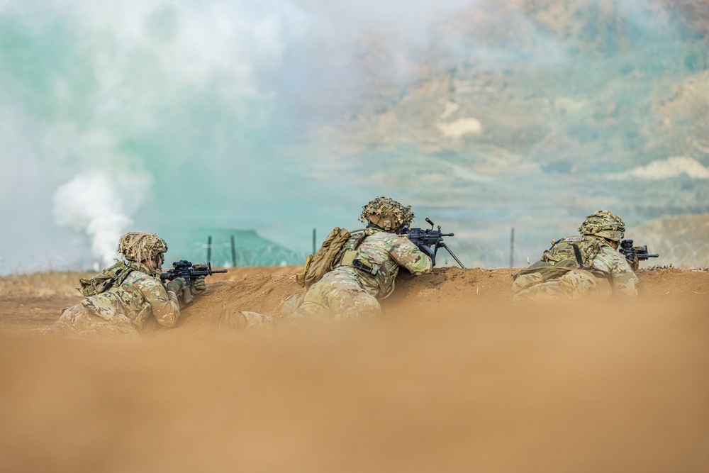 Soldiers from Charlie Company, 2nd Battalion, 23rd Infantry Execute Combined Arms Live-Fire Exercise.