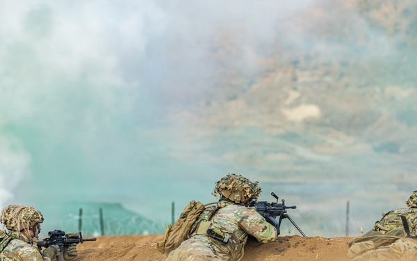 Soldiers from Charlie Company, 2nd Battalion, 23rd Infantry Execute Combined Arms Live-Fire Exercise.