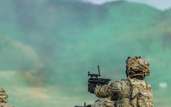 Soldiers from Charlie Company, 2nd Battalion, 23rd Infantry Execute Combined Arms Live-Fire Exercise.