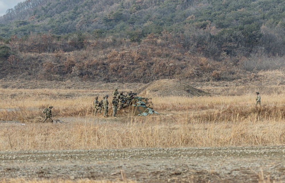 Soldiers from Charlie Company, 2nd Battalion, 23rd Infantry Execute Combined Arms Live-Fire Exercise.