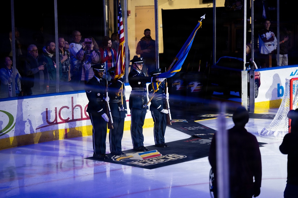 F.E. Warren AFB Honor Guard Performs at a Colorado Eagles Game