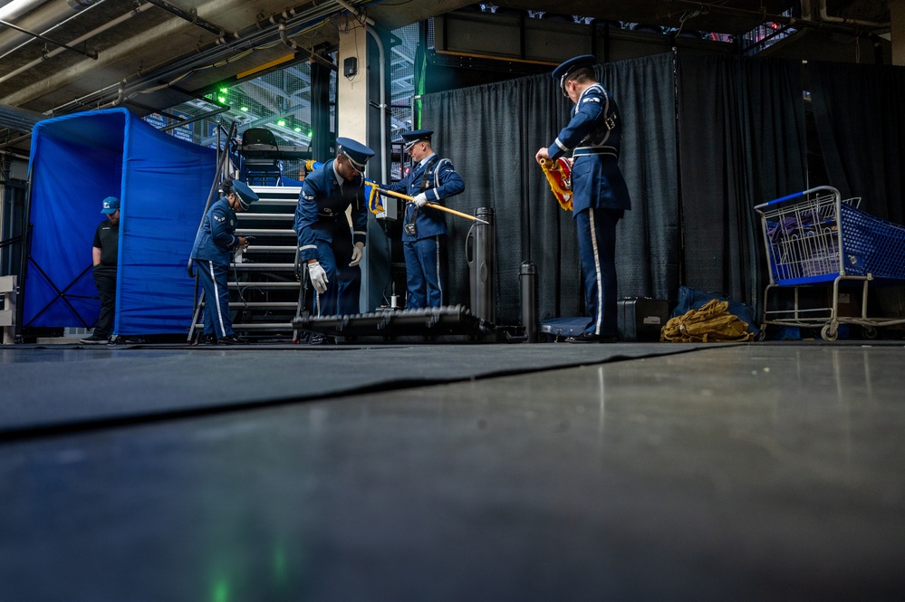 F.E. Warren AFB Honor Guard Performs at a Colorado Eagles Game
