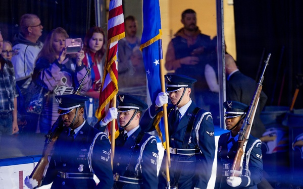 F.E. Warren AFB Honor Guard Performs at a Colorado Eagles Game