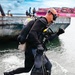 U.S. Navy and Panamanian services dive together during a Salvage Exercise