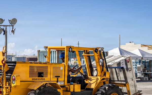 USS Iwo Jima Onloads Supplies In Ponce, Puerto Rico