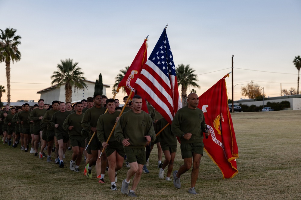 The Combat Center participates in a holiday motivational run