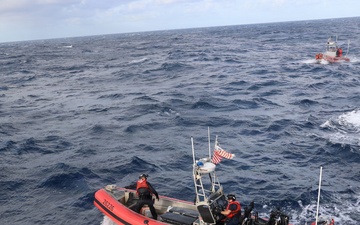 Coast Guard Cutter Tahoma (WMEC 908) conducts small boat operations