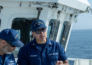 Coast Guard members conduct UAS training aboard cutter
