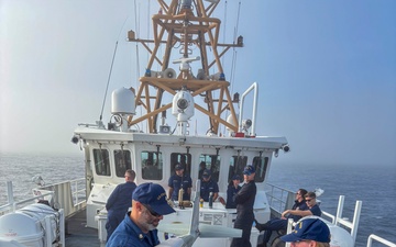 Coast Guard members conduct UAS training aboard cutter