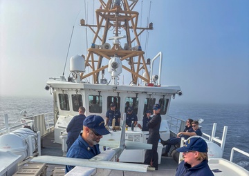 Coast Guard members conduct UAS training aboard cutter