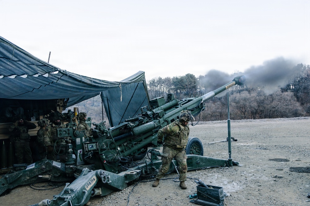 2nd Battalion, 12th Field Artillery Delivers Fire Support During Combined Arms Live-Fire Exercise.
