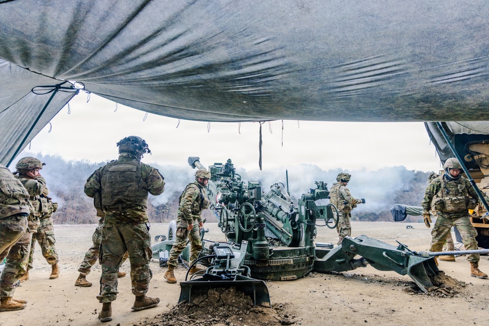 2nd Battalion, 12th Field Artillery Delivers Fire Support During Combined Arms Live-Fire Exercise.