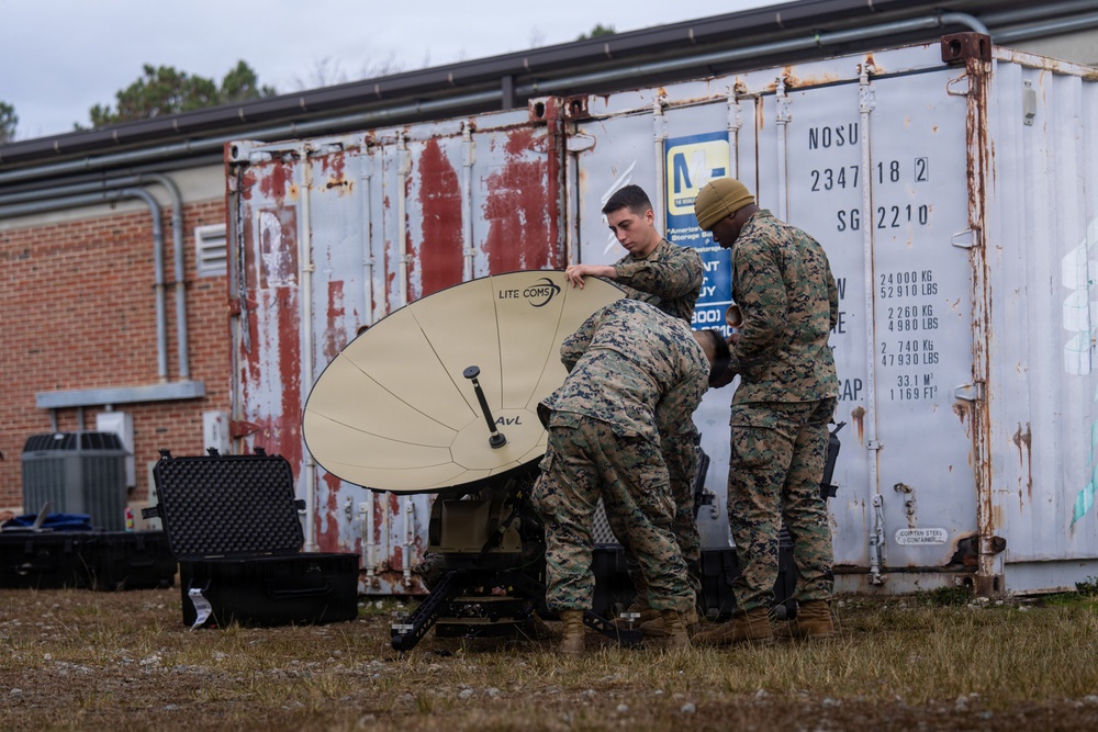 U.S. Marine Corps Satellite Transmissions System Operators Test-Out on Various Satellite Communication Systems