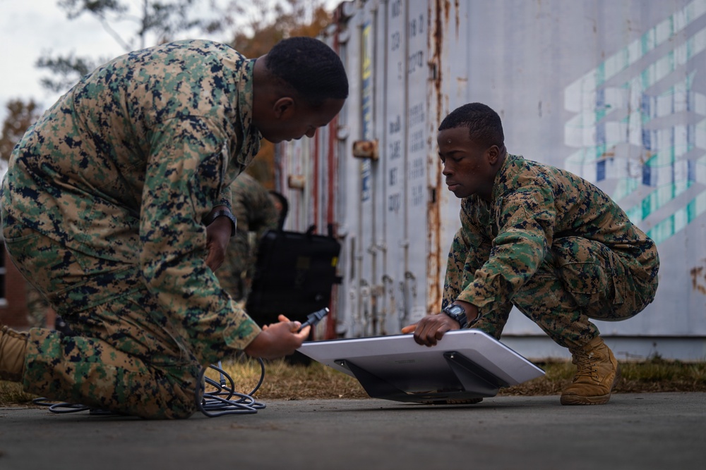 U.S. Marine Corps Satellite Transmissions System Operators Test-Out on Various Satellite Communication Systems