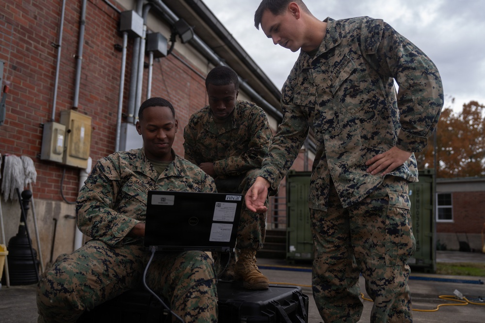 U.S. Marine Corps Satellite Transmissions System Operators Test-Out on Various Satellite Communication Systems