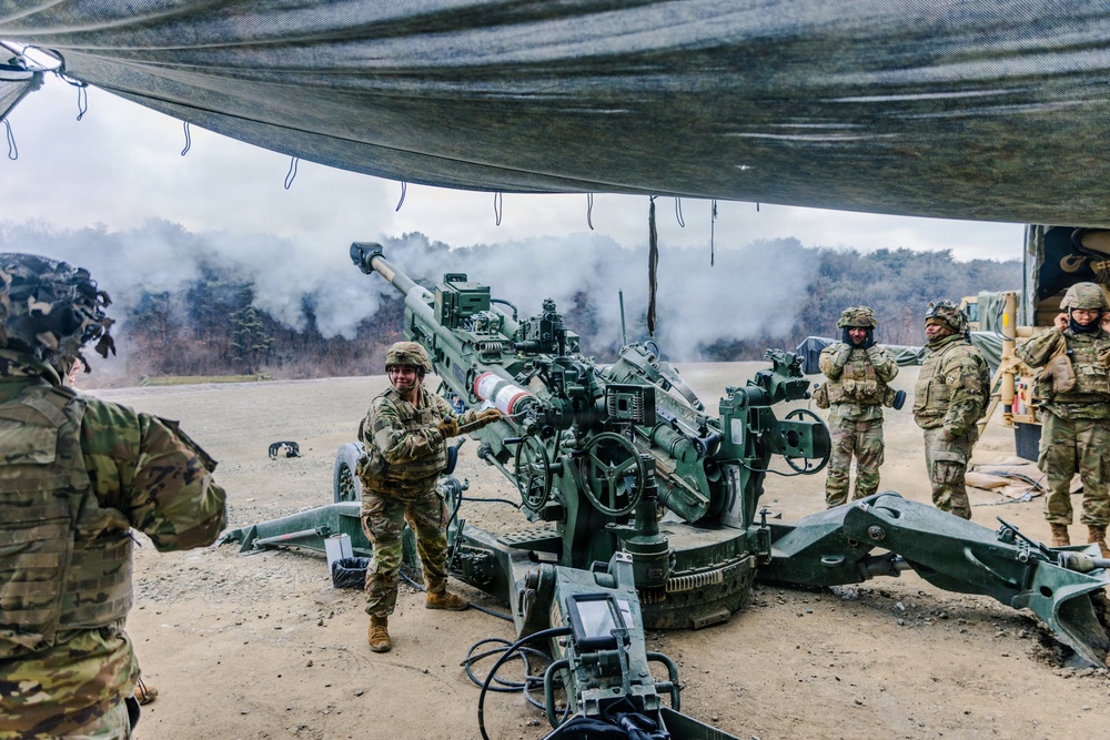2nd Battalion, 12th Field Artillery Delivers Fire Support During Combined Arms Live-Fire Exercise.