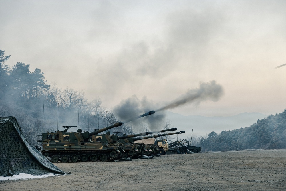 2nd Battalion, 12th Field Artillery Delivers Fire Support During Combined Arms Live-Fire Exercise.