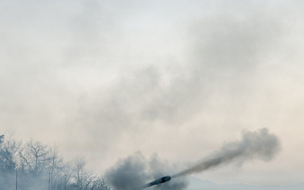 2nd Battalion, 12th Field Artillery Delivers Fire Support During Combined Arms Live-Fire Exercise.
