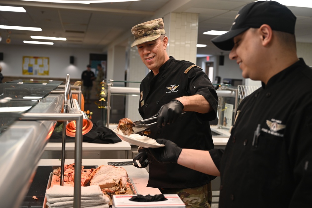 Davis-Monthan senior leaders serve Thanksgiving meal to service members, veterans, and their families