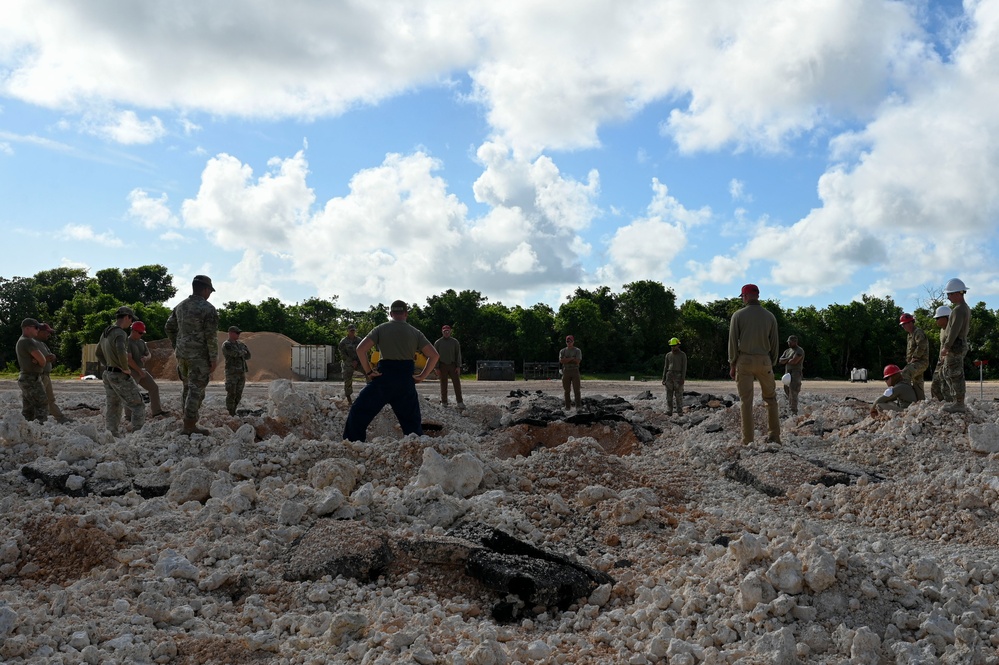 Airmen engineers complete 50-foot crater repair