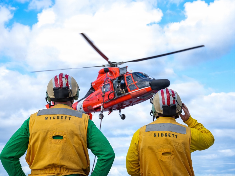 Coast Guard Cutter Midgett conducts helicopter operations