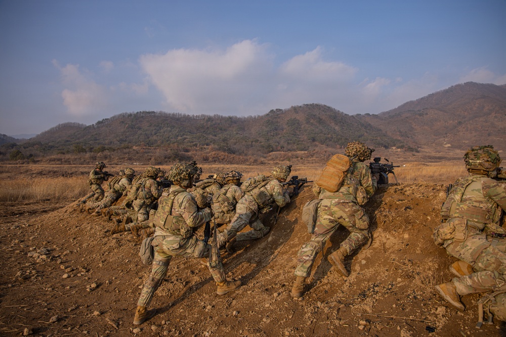 Alpha Company 2-23 Conduct Combined Arms Live-Fire Exercise at Rodriguez Range.