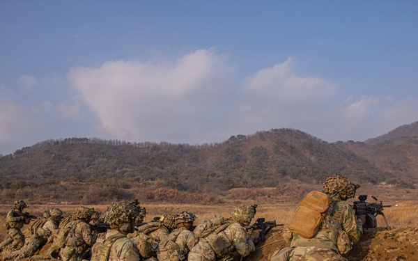 Alpha Company 2-23 Conduct Combined Arms Live-Fire Exercise at Rodriguez Range.