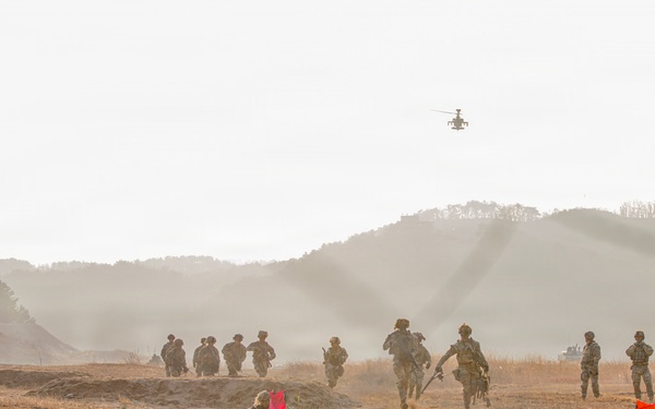 Alpha Company 2-23 Conduct Combined Arms Live-Fire Exercise at Rodriguez Range.