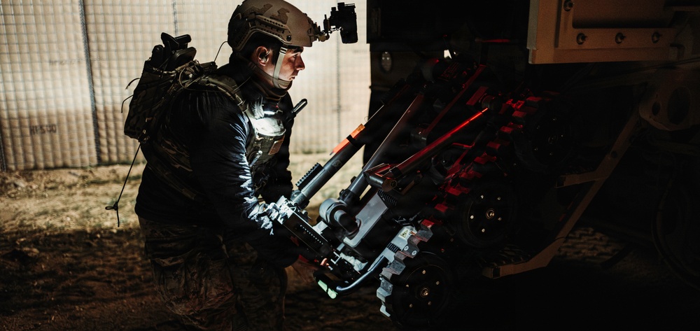 EOD Technicians Run Nighttime Drills