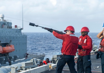 Abraham Lincoln conducts a fueling-at-sea with Henry J. Kaiser
