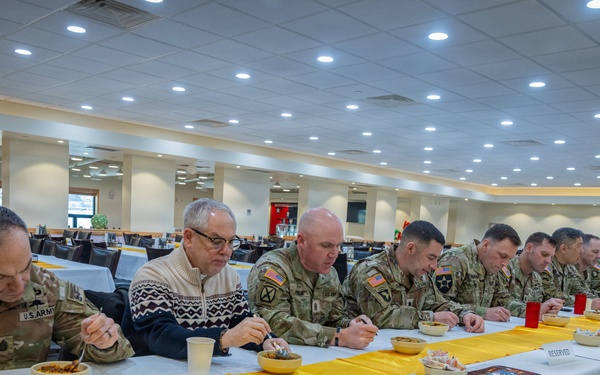 Cake Cutting Ceremony Inaugurates New DFAC at Camp Hovey.