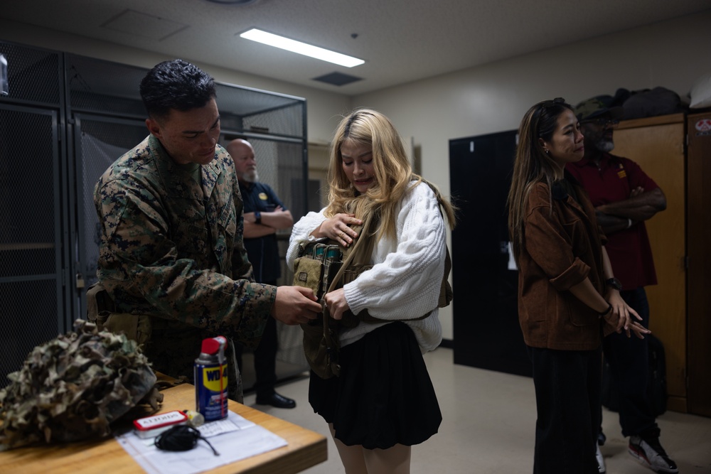 Stamp Fairtex visits 5th Air Naval Gunfire Liaison Company Marines at Camp Hansen