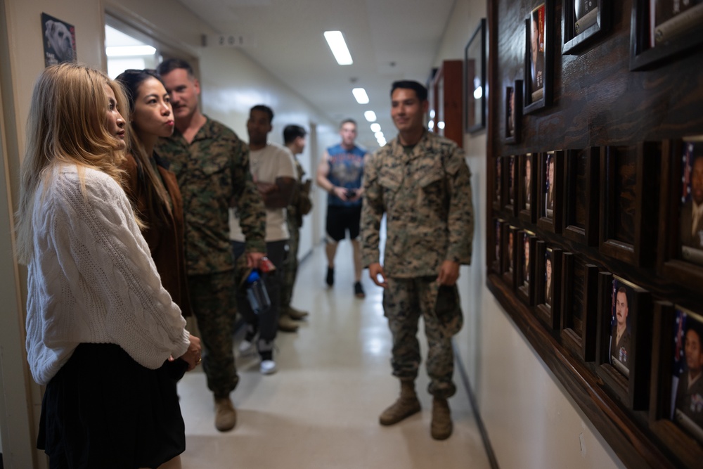 Stamp Fairtex visits 5th Air Naval Gunfire Liaison Company Marines at Camp Hansen