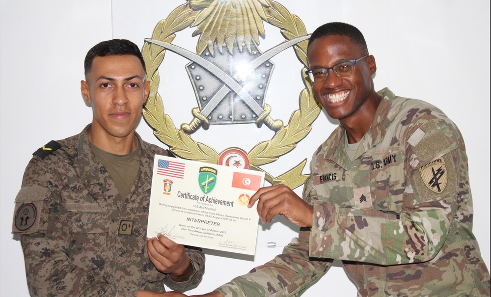 US Soldiers strengthen Tunisian Armed Forces’ civil-military operations capacity